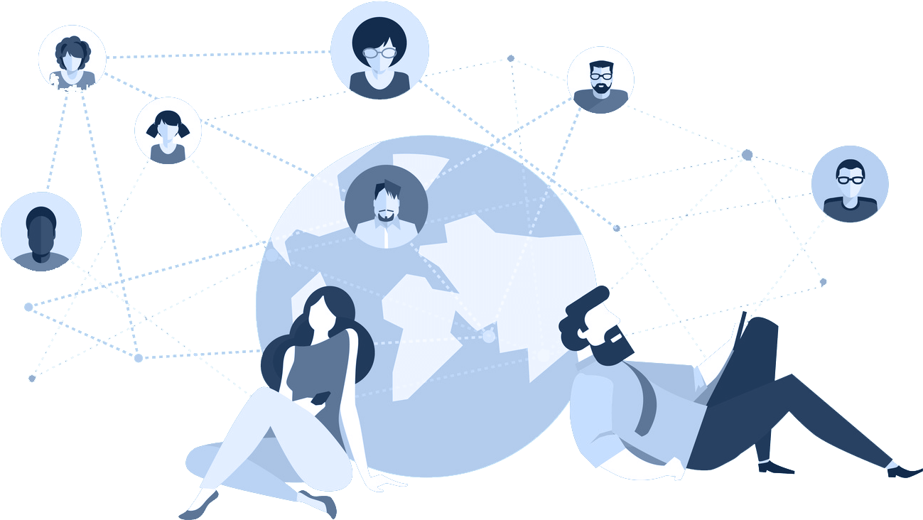 Global Online Networking Illustration