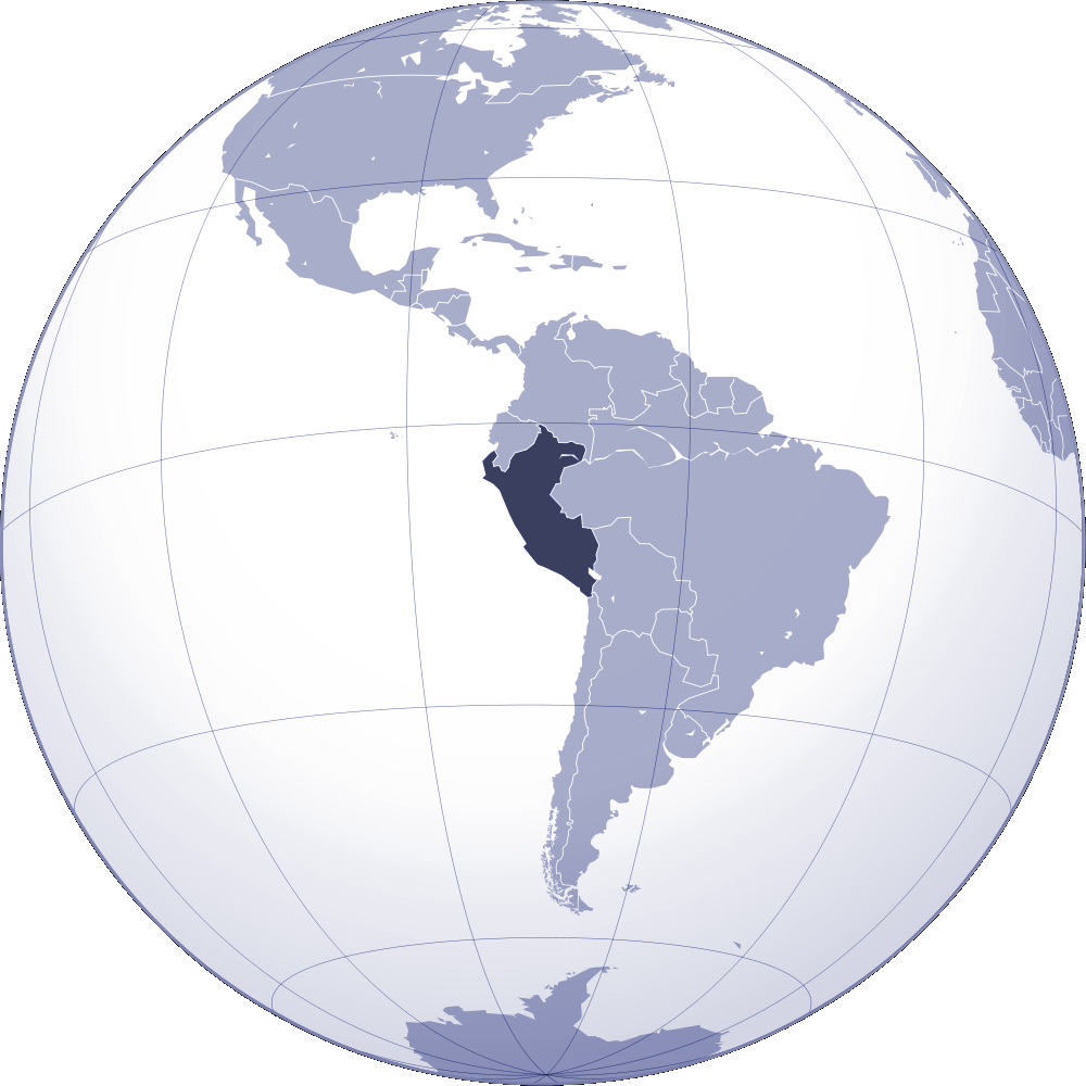 Globe View South America Highlighted