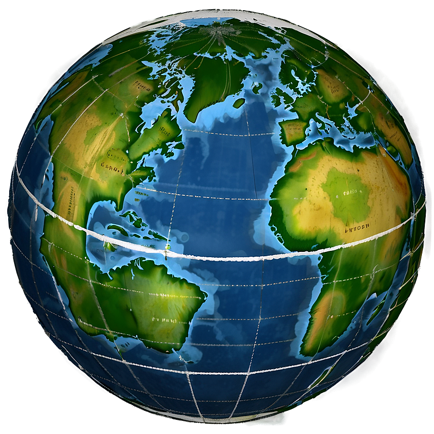 Globe With Latitude And Longitude Png Hbk