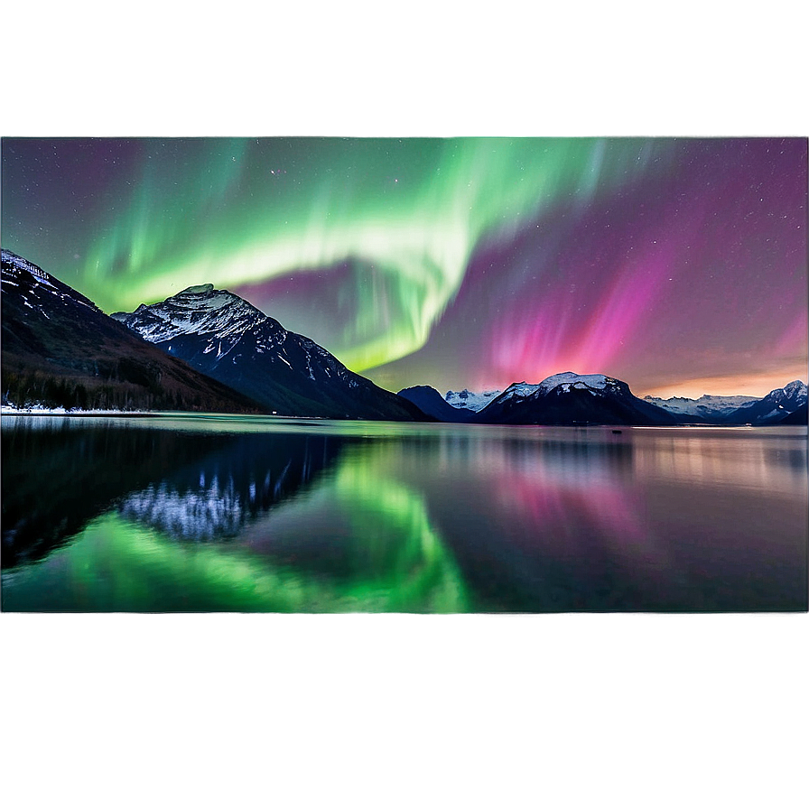 Glorious Aurora Over Fjords Png Quu