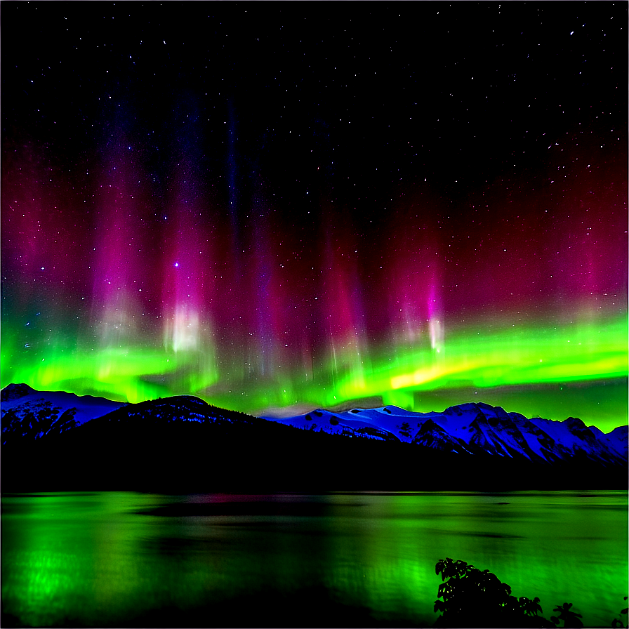 Glorious Aurora Over Fjords Png Suw