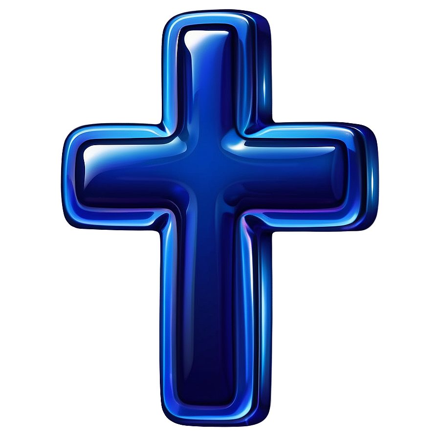 Glossy Blue Cross Logo Png Rpd