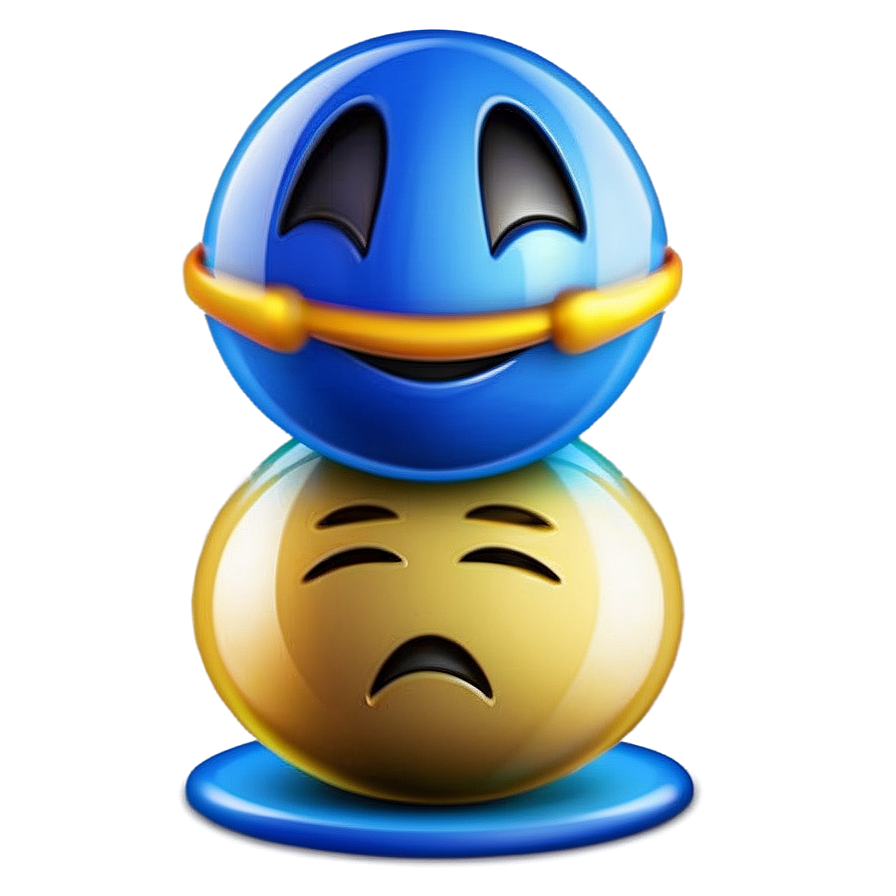 Glossy Blue Emoji Png Selection 85