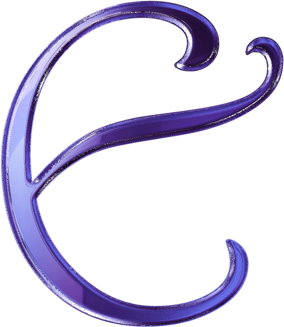 Glossy Blue Letter E Graphic