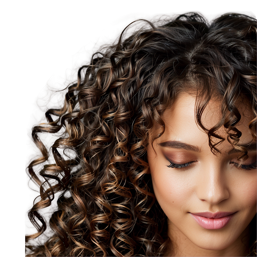 Glossy Curly Hair Look Png Ojg69