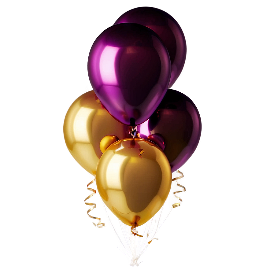 Glossy Gold Balloon Png 06212024