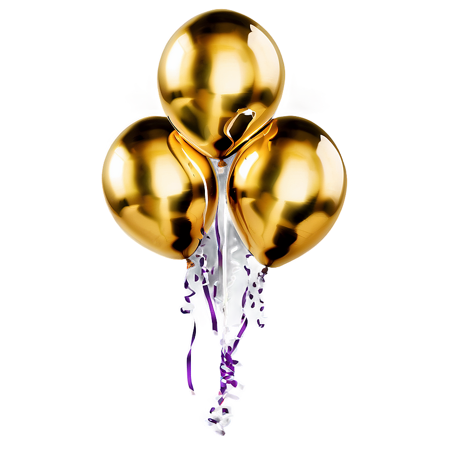 Glossy Gold Party Balloon Png 12