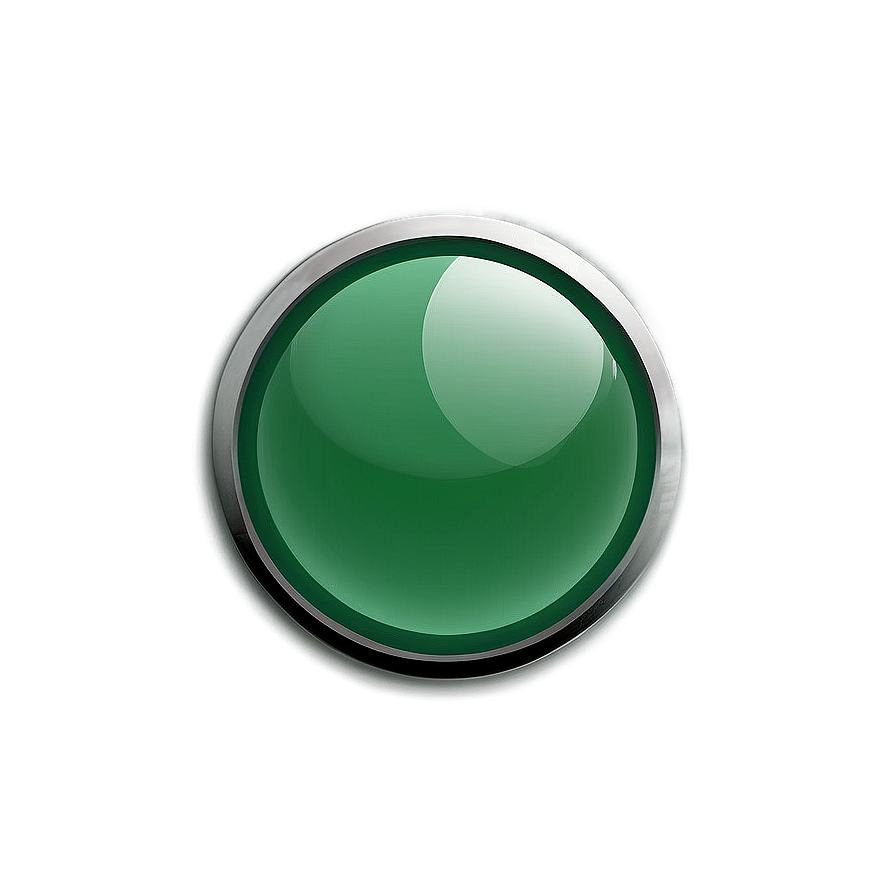 Glossy Green Circle Button Png Wcw