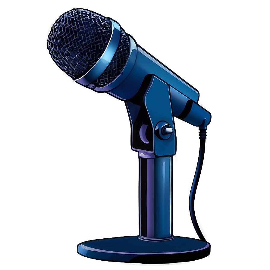 Glossy Microphone On Stand Png 75