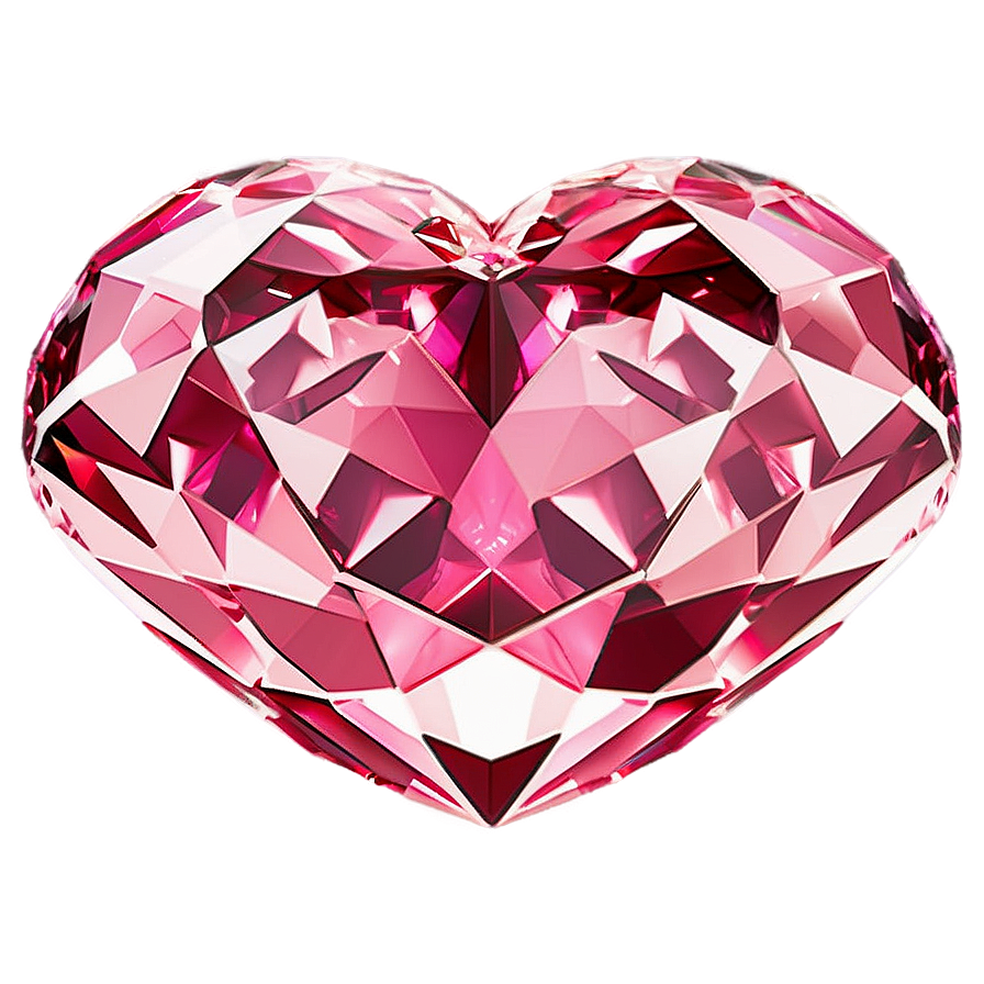 Glossy Pink Heart Diamond Image Png 06282024