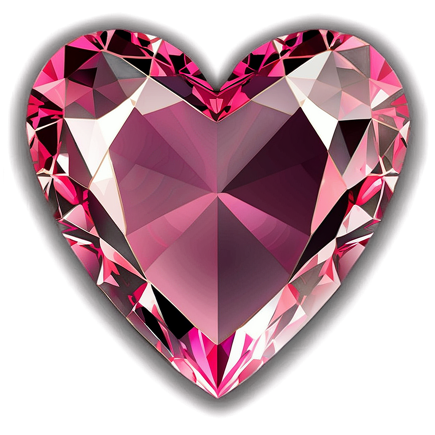 Glossy Pink Heart Diamond Image Png 9