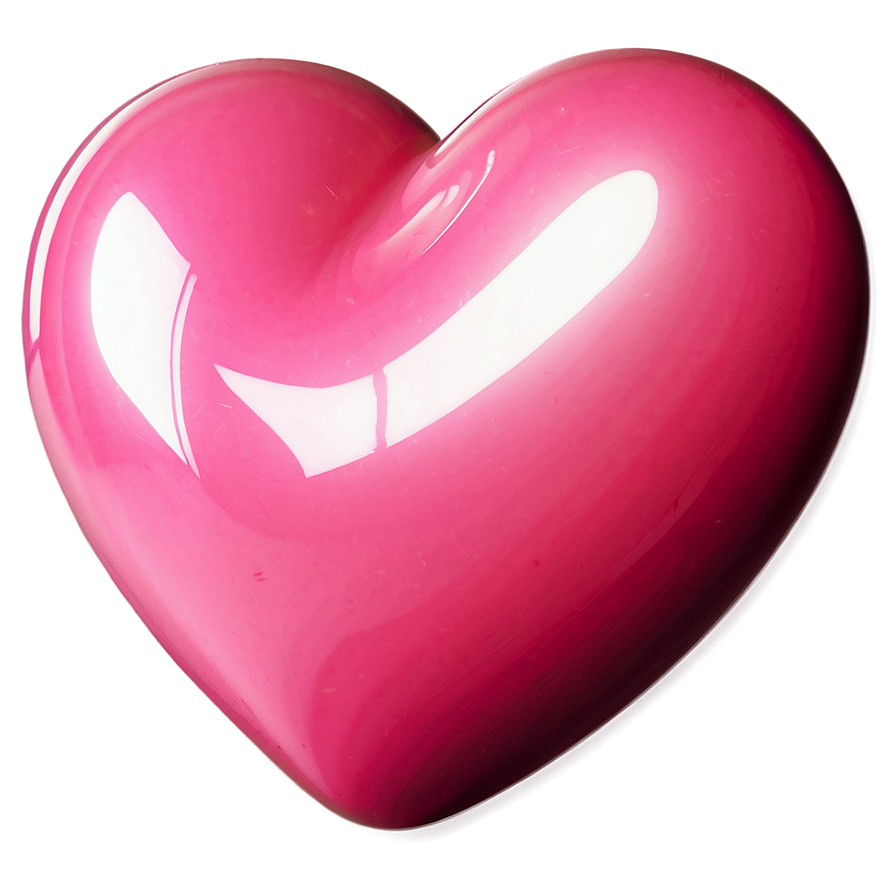 Glossy Pink Heart Emoji Png 06262024