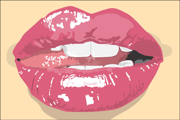 Glossy Pink Lips Illustration