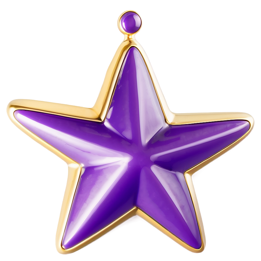 Glossy Purple Star Emblem Png 06252024