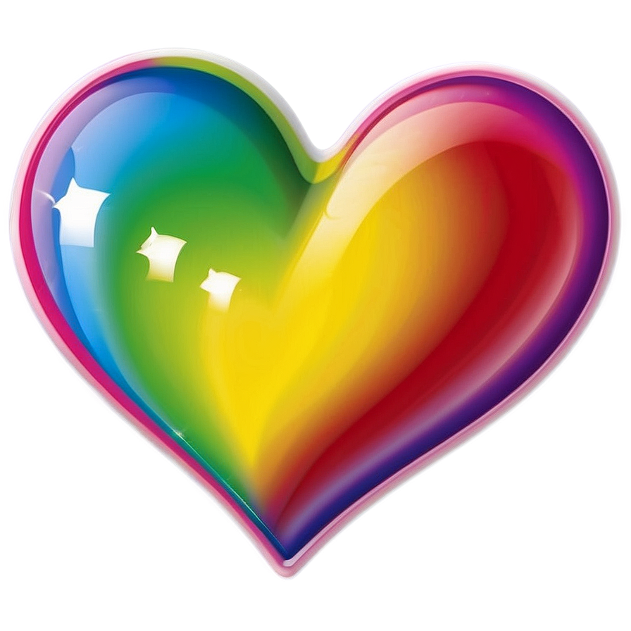 Glossy Rainbow Heart Png Sld46