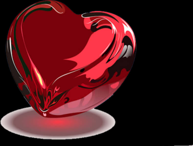 Glossy Red Heart Artwork