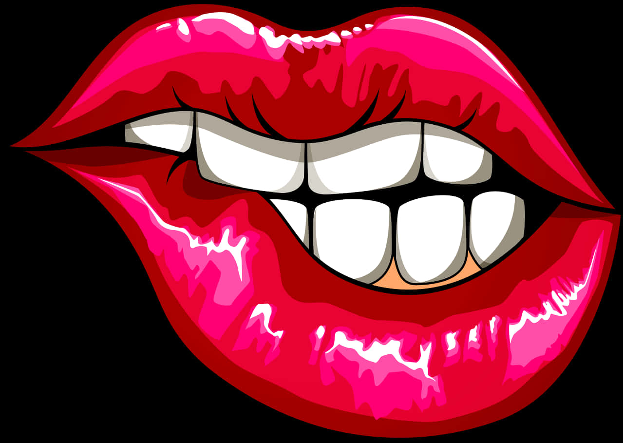 Glossy Red Lips Illustration