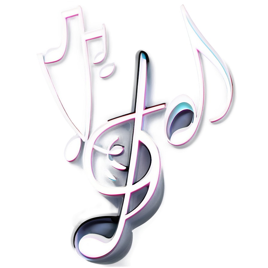 Glossy White Music Notes Png Afy