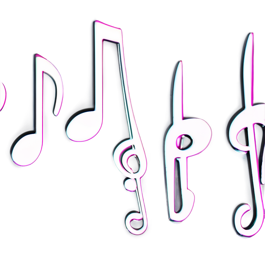 Glossy White Music Notes Png Epm