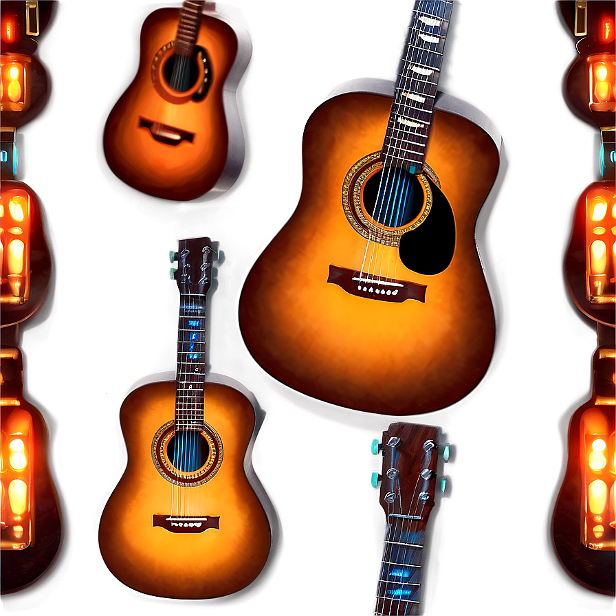 Glowing Acoustic Guitar Png Lyh