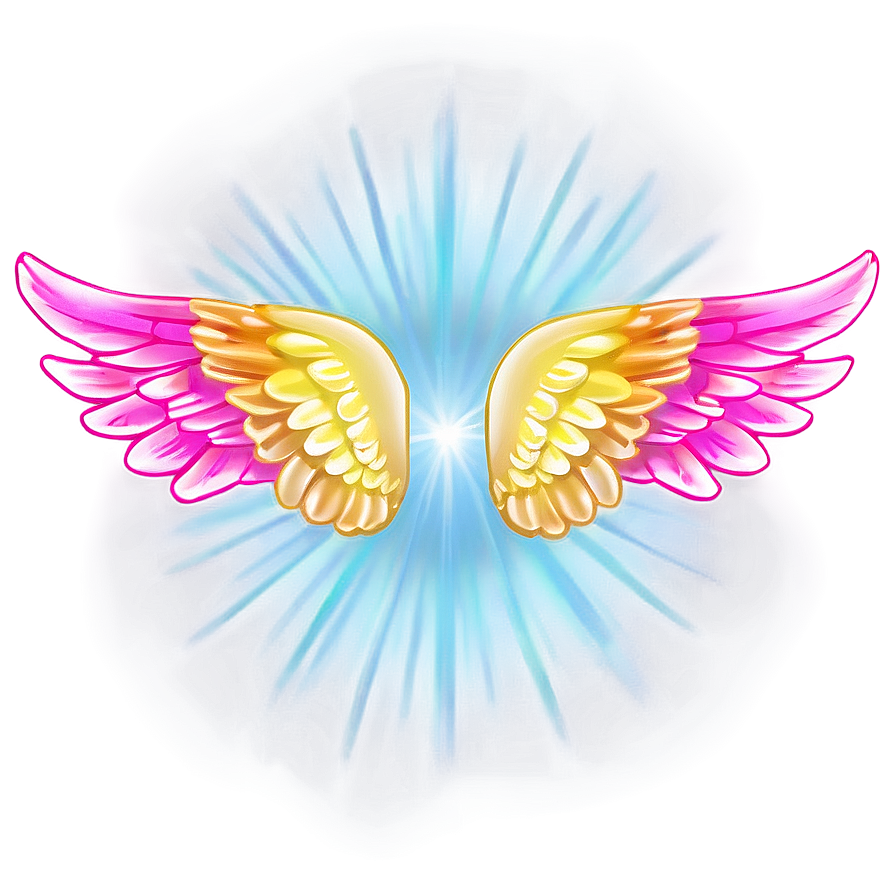 Glowing Angel Wings Outline Png Abc48