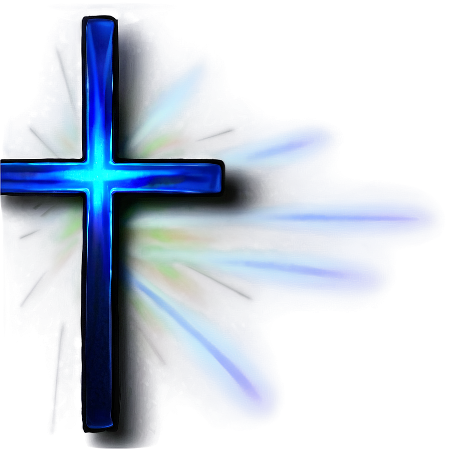 Glowing Blue Cross Emblem Png 06292024