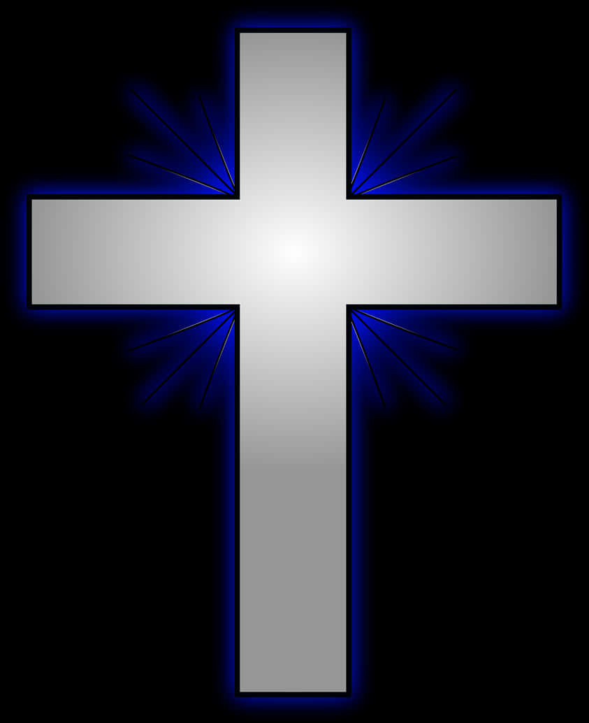 Glowing Blue Cross