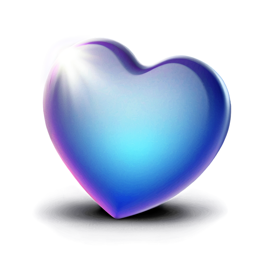 Glowing Blue Heart Emoji Png Qju52