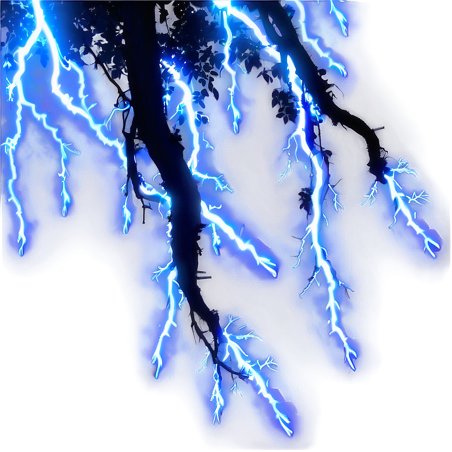 Glowing Blue Lightning Png 06202024