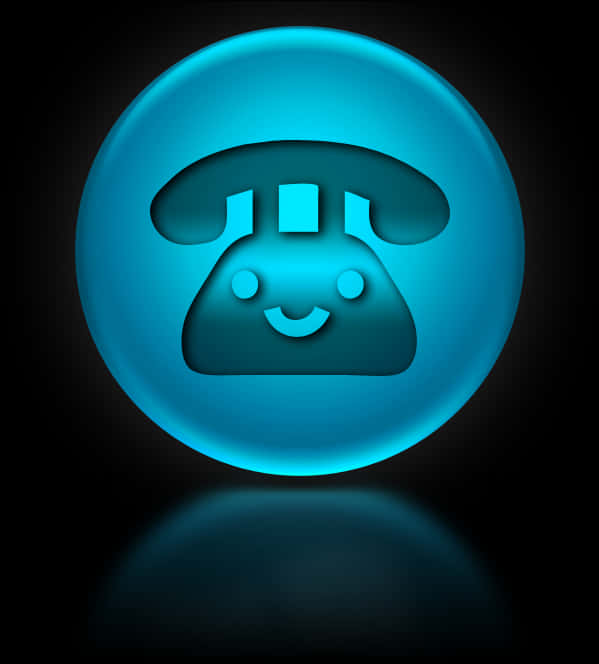 Glowing Blue Phone Icon