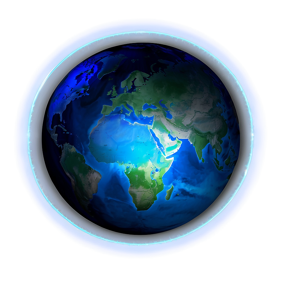 Glowing Blue Planet Picture Png Wse4