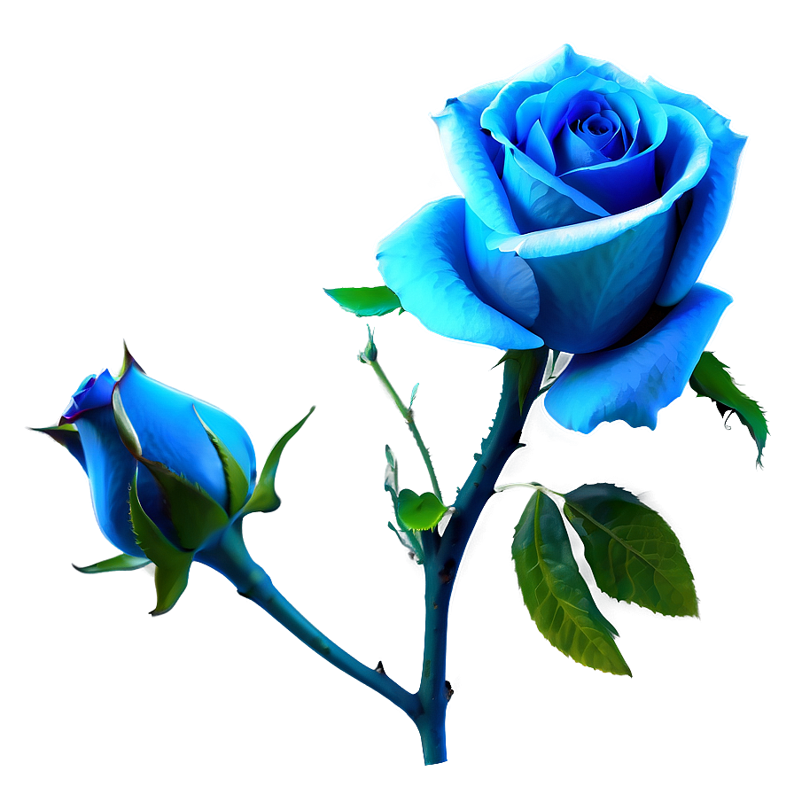 Glowing Blue Rose Png 91