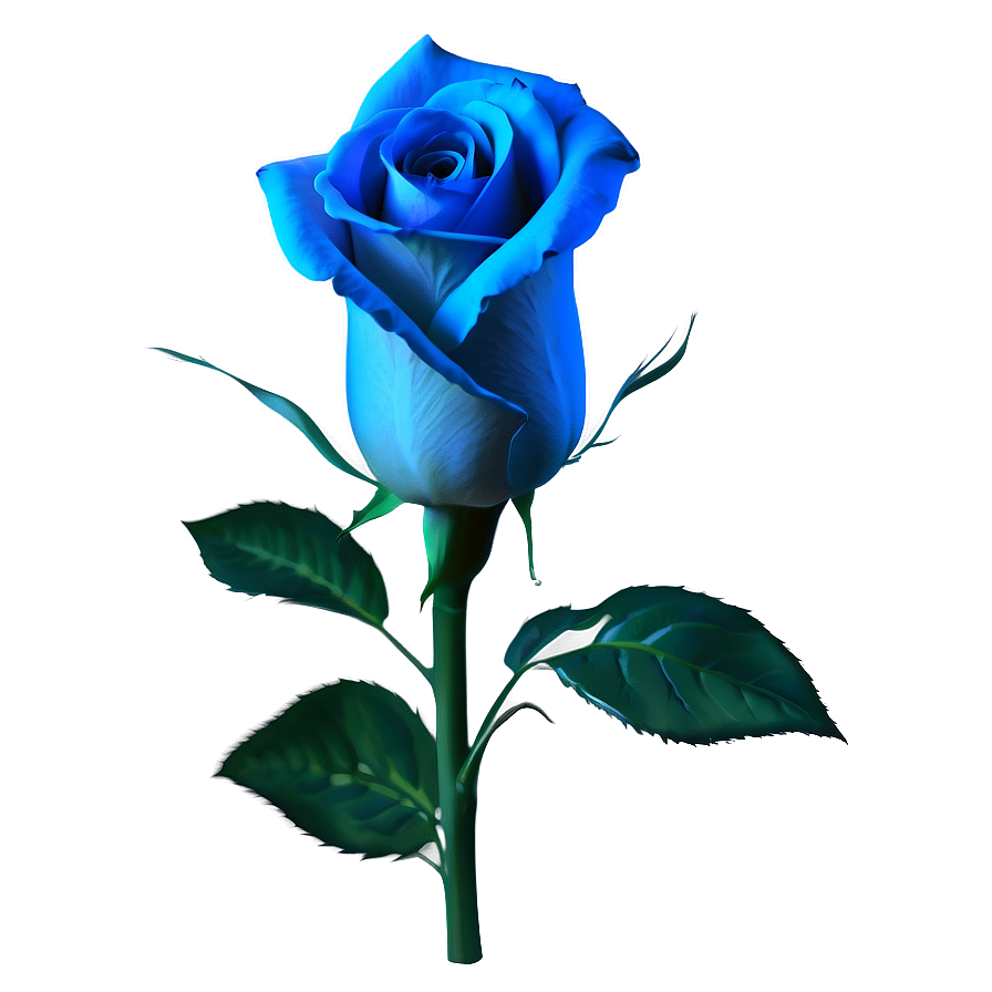 Glowing Blue Rose Png Hwp82