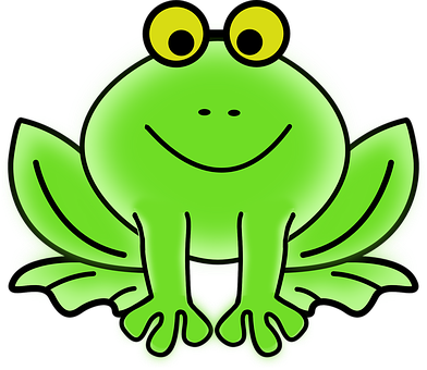 Glowing Cartoon Frog