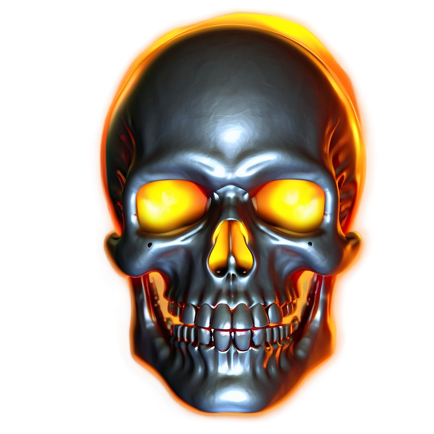 Glowing Fire Skull Png Vop