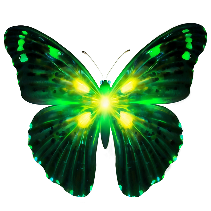 Glowing Green Butterfly Picture Png Ion