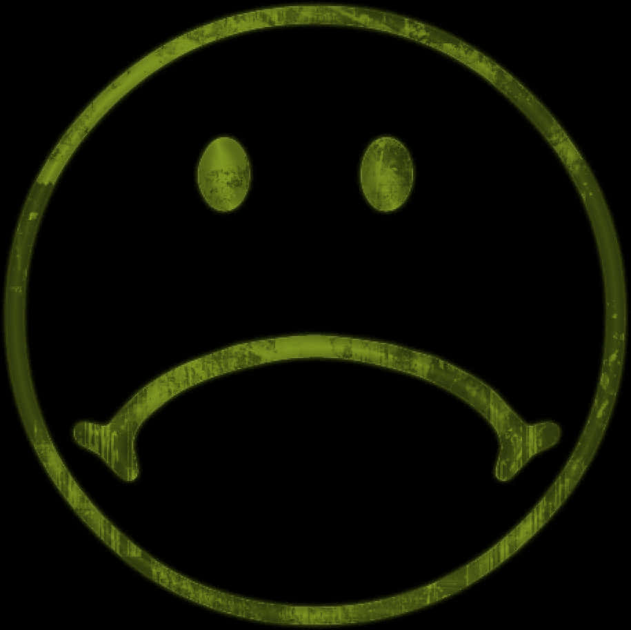 Glowing Green Frown Face