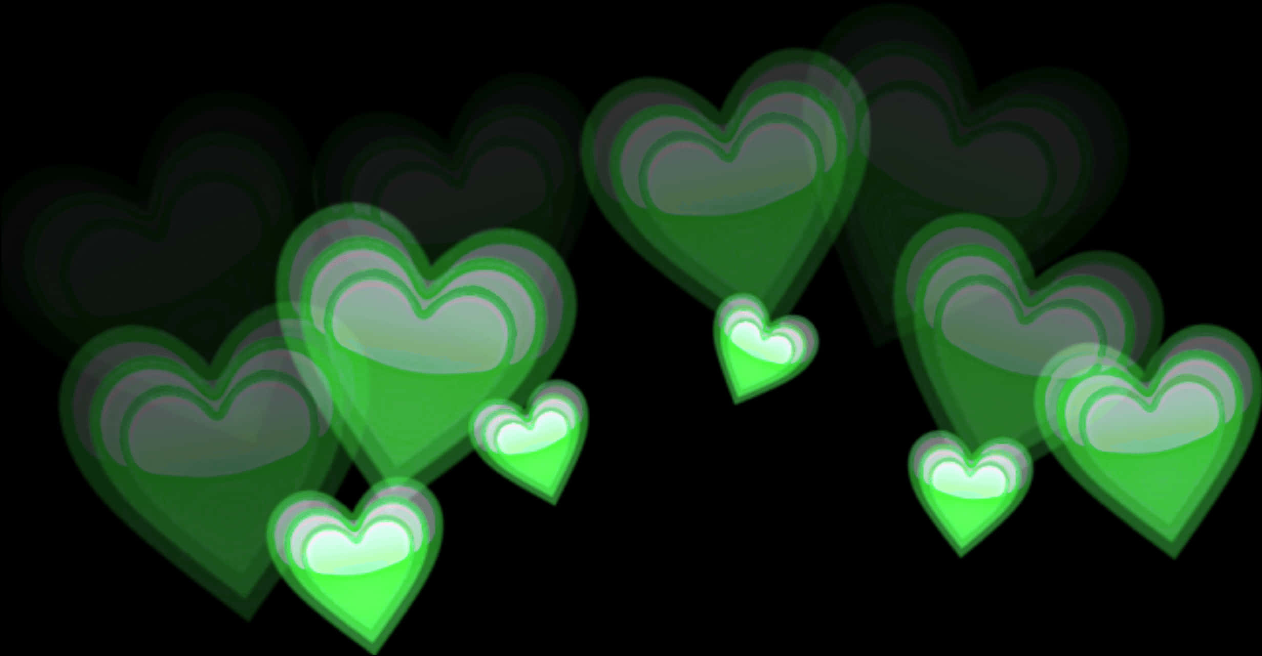 Glowing Green Heart Emojis