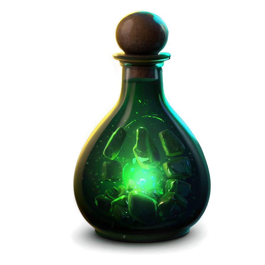 Glowing Green Potion Bottle Png Ksg