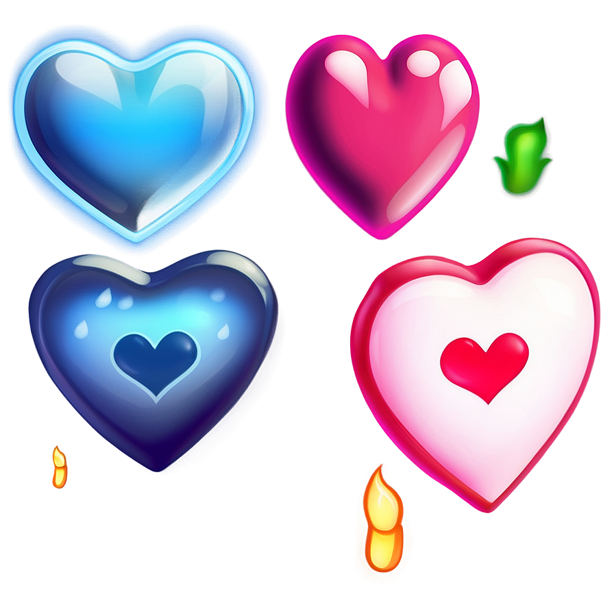 Glowing Heart Emoji Graphic Png 24