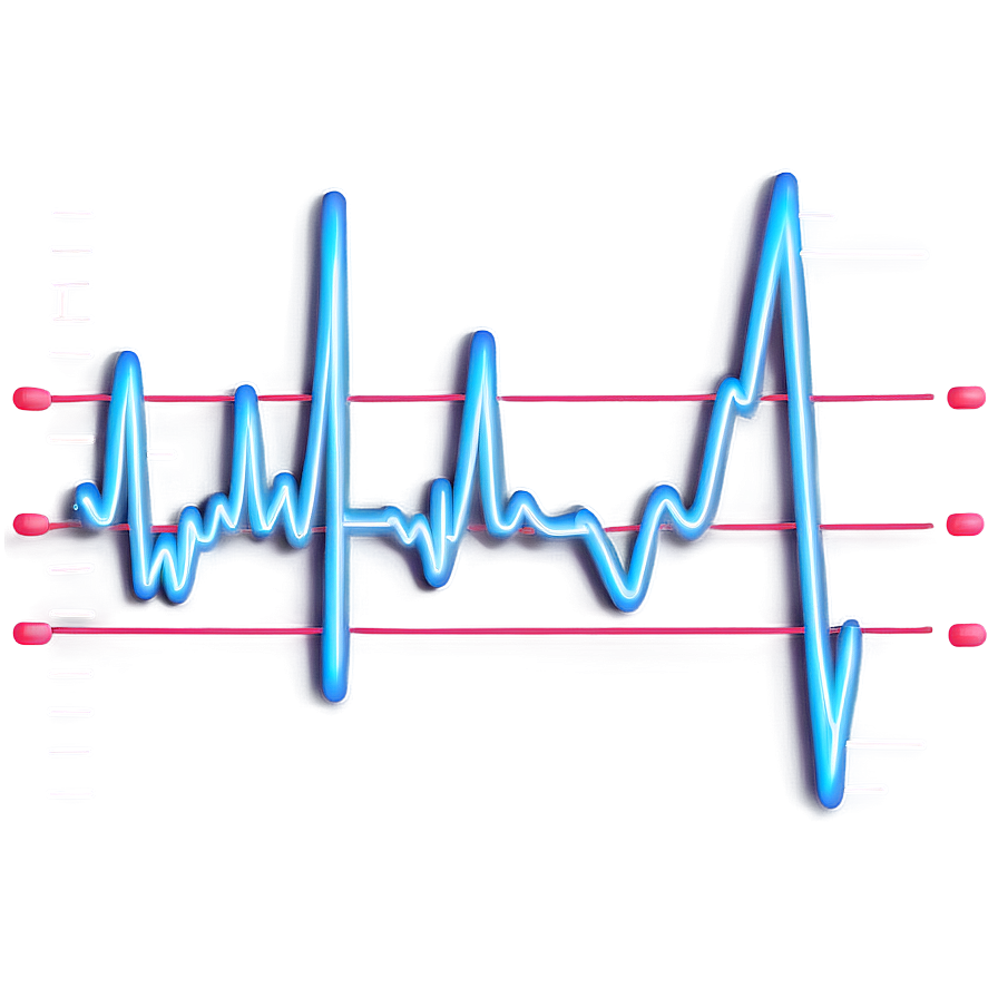 Glowing Heartbeat Line Png 06292024