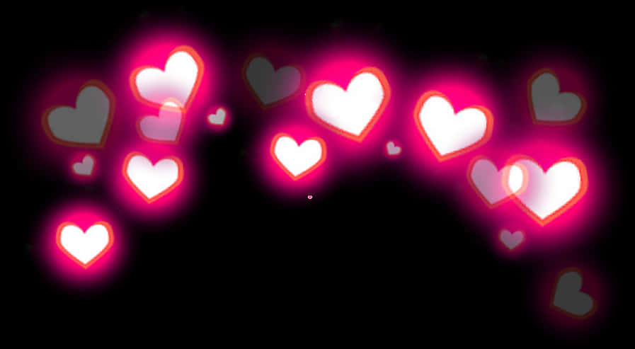 Glowing Hearts Bokeh Background