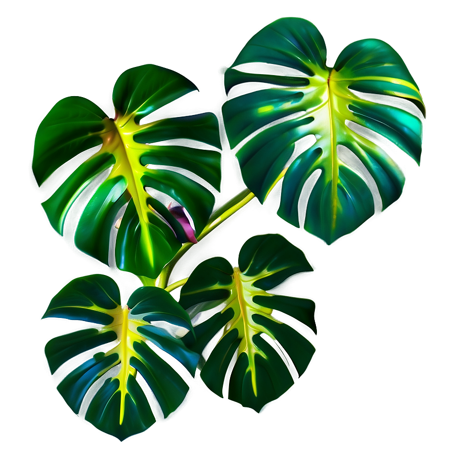 Glowing Monstera Leaf Png 05232024