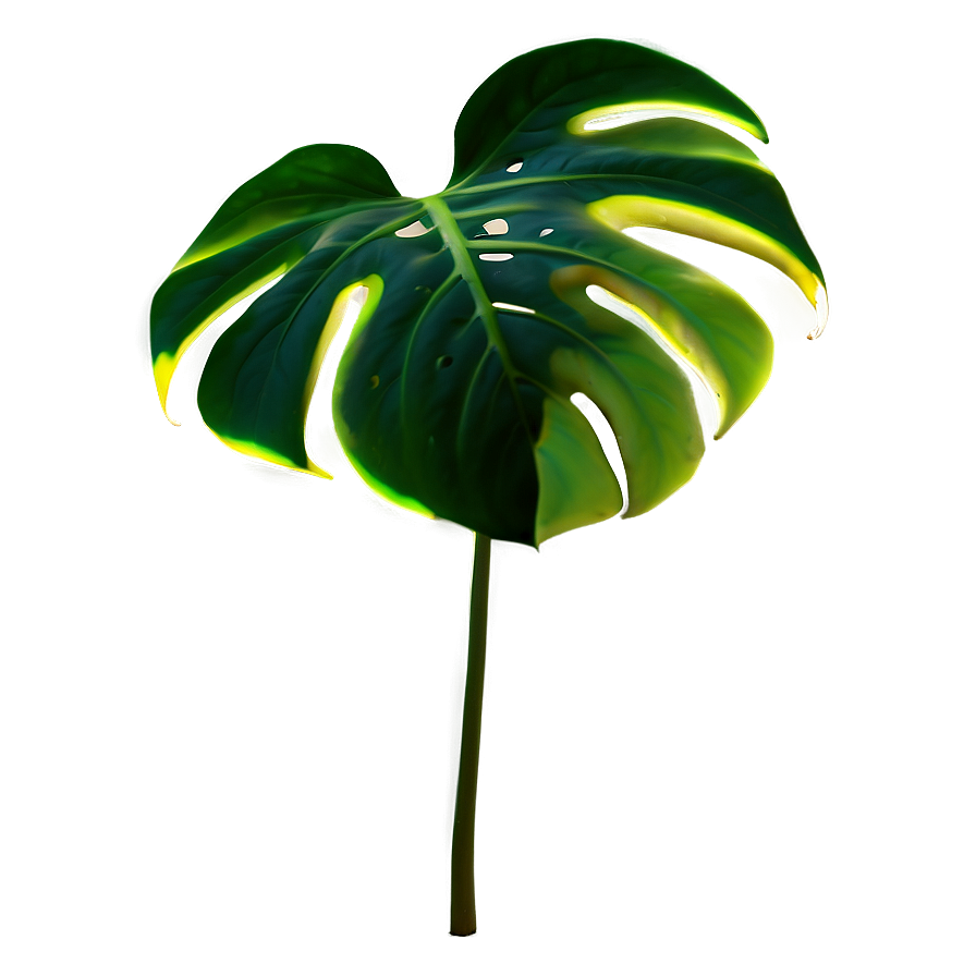 Glowing Monstera Leaf Png 48