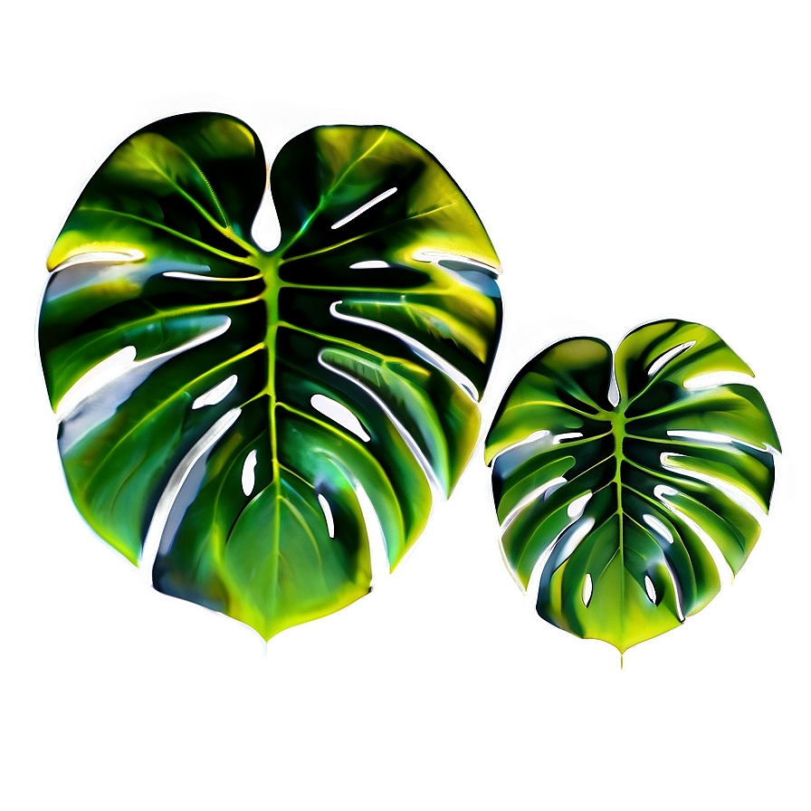 Glowing Monstera Leaf Png Xfp46