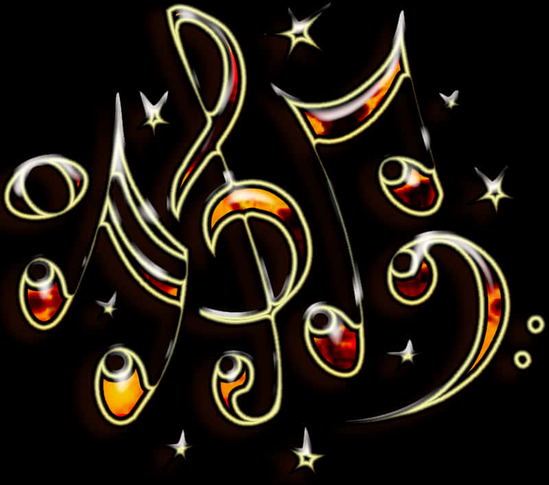 Glowing_ Musical_ Notes_ Abstract_ Art