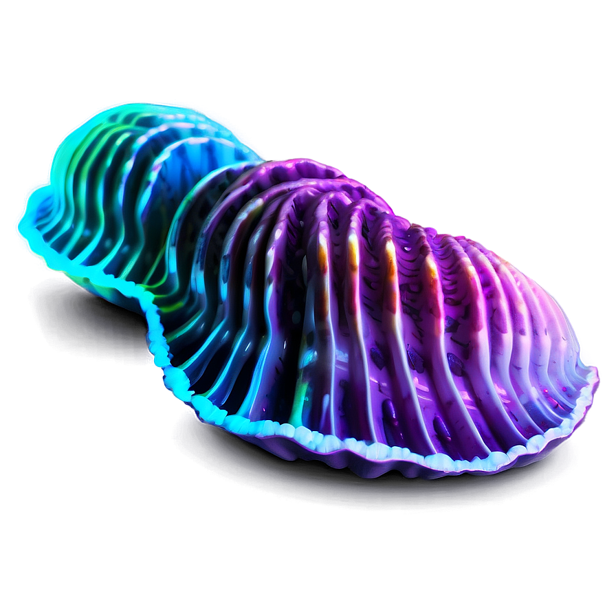 Glowing Neon Clam Png 05242024