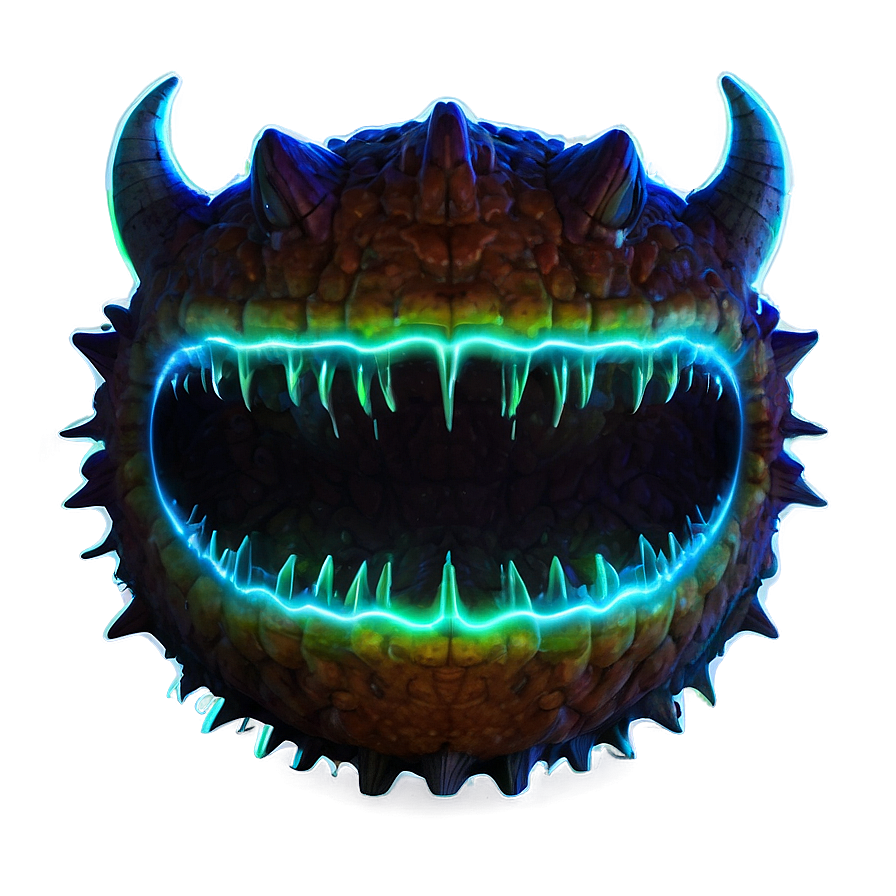 Glowing Neon Monster Png Oob