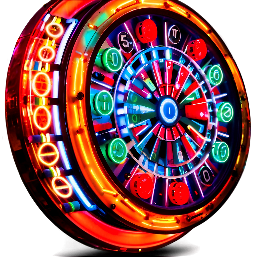 Glowing Neon Roulette Sign Png Stb18