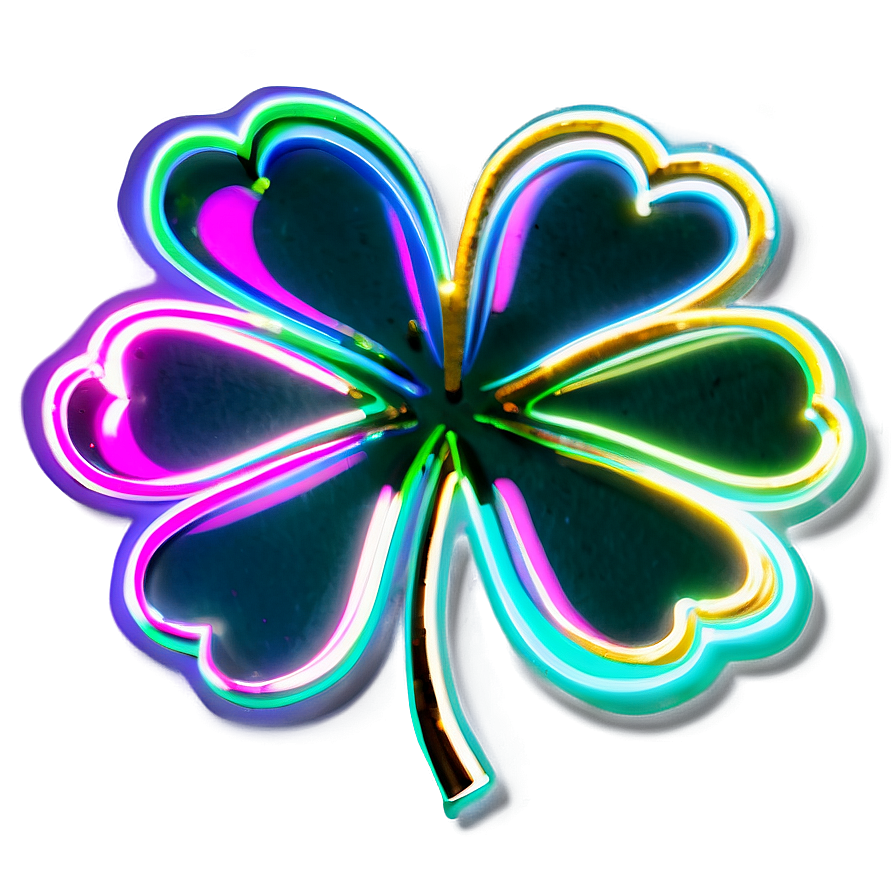 Glowing Neon Shamrock Png 05242024